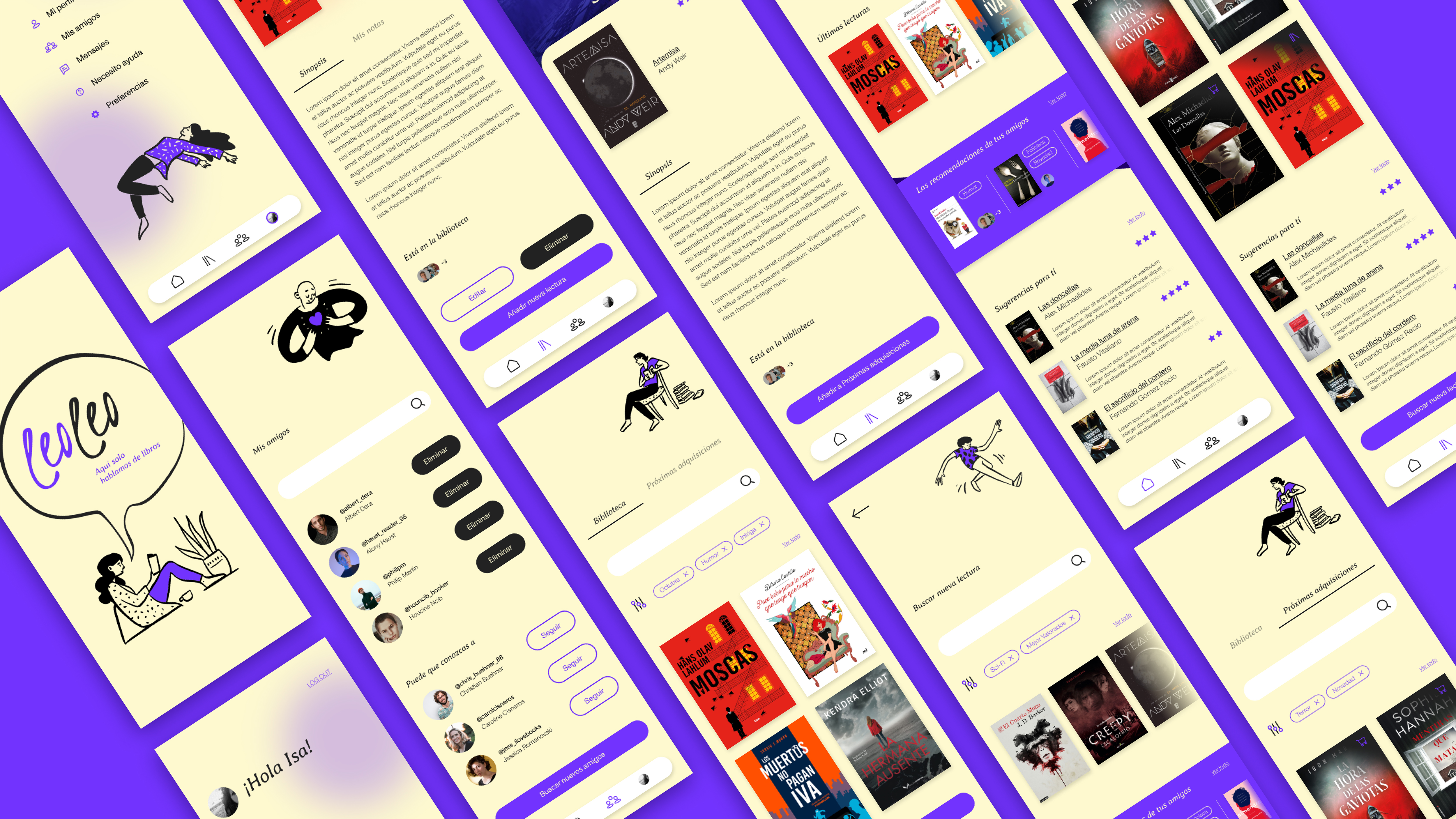 Leoleo Reading App all screens