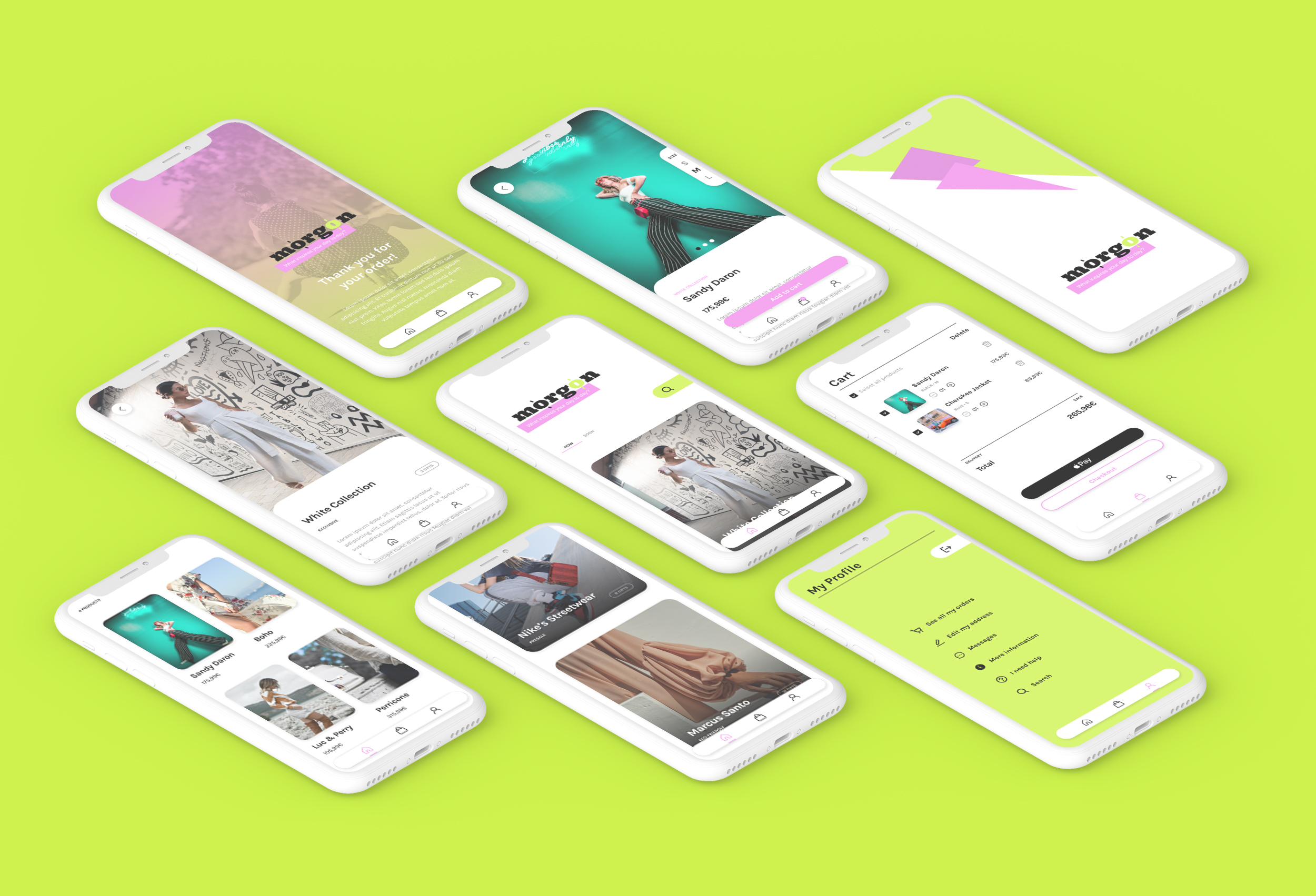 Morgon App all screens