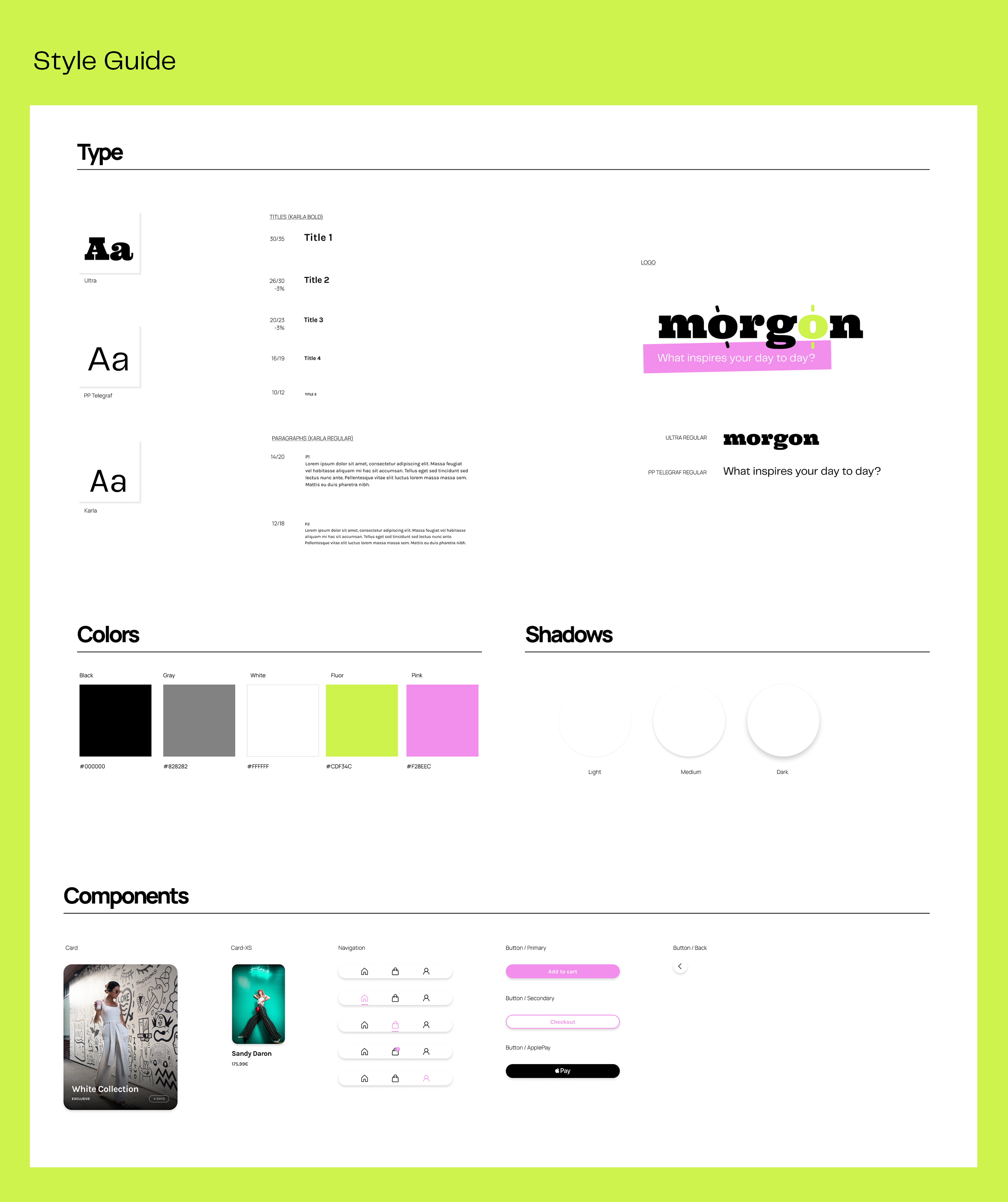 Morgon App Style Guide